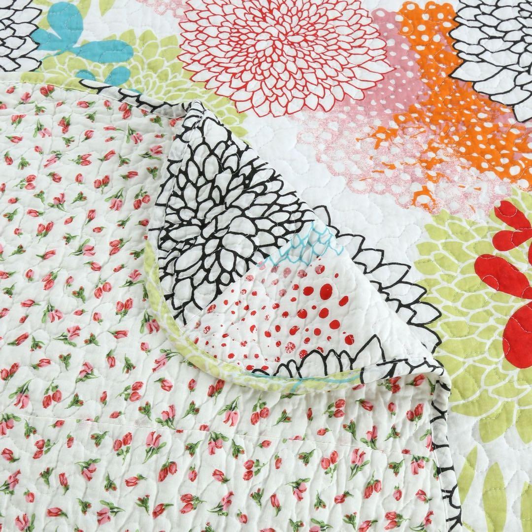 キルトベッドカバー3点セット綿マルチカバー キルティング 063