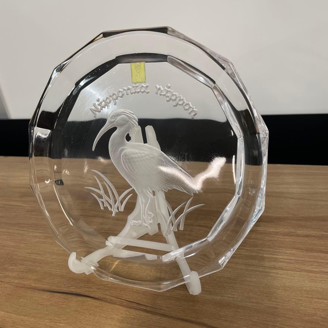 KAGAMI カガミクリスタル　最高級クリスタルガラス　お皿　鳥　鳥柄　プレート