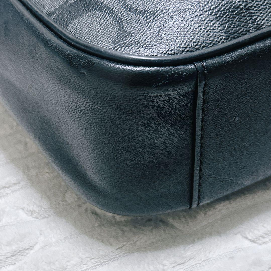 COACH シグネチャー　ビジネスバッグ レザー　グレー　ブラック　メンズ