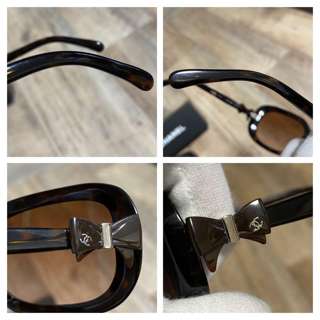 正規品☆シャネル ココマーク サングラス ブラウン べっ甲 リボン ヴィンテージ