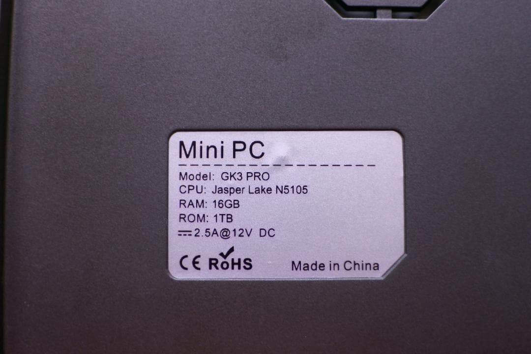 ミニpc GK3 Pro Intel N5105 16GB+256GB SSD