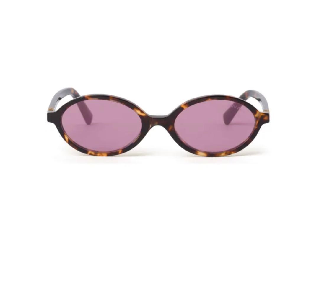 miu miu オーバル型サングラス 紫色レンズ