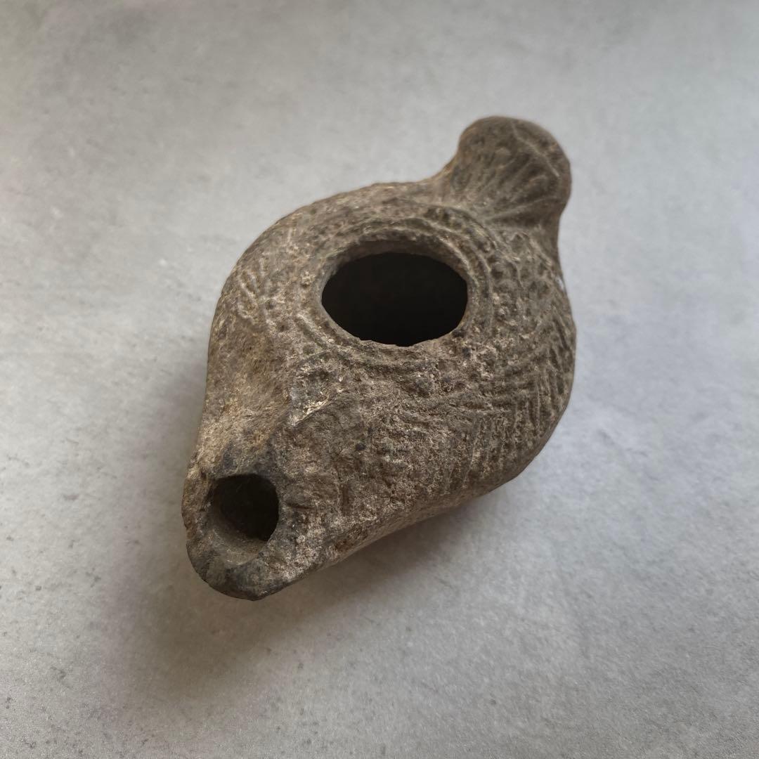 古代ローマ　アンティークオイルランプ　テコラッタ　8cm 48g