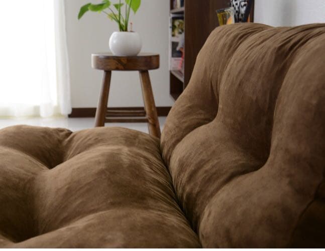 【新品】ロングローソファベッド  2人掛け クッション付き