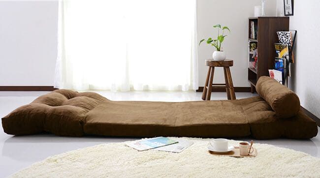 【新品】ロングローソファベッド  2人掛け クッション付き