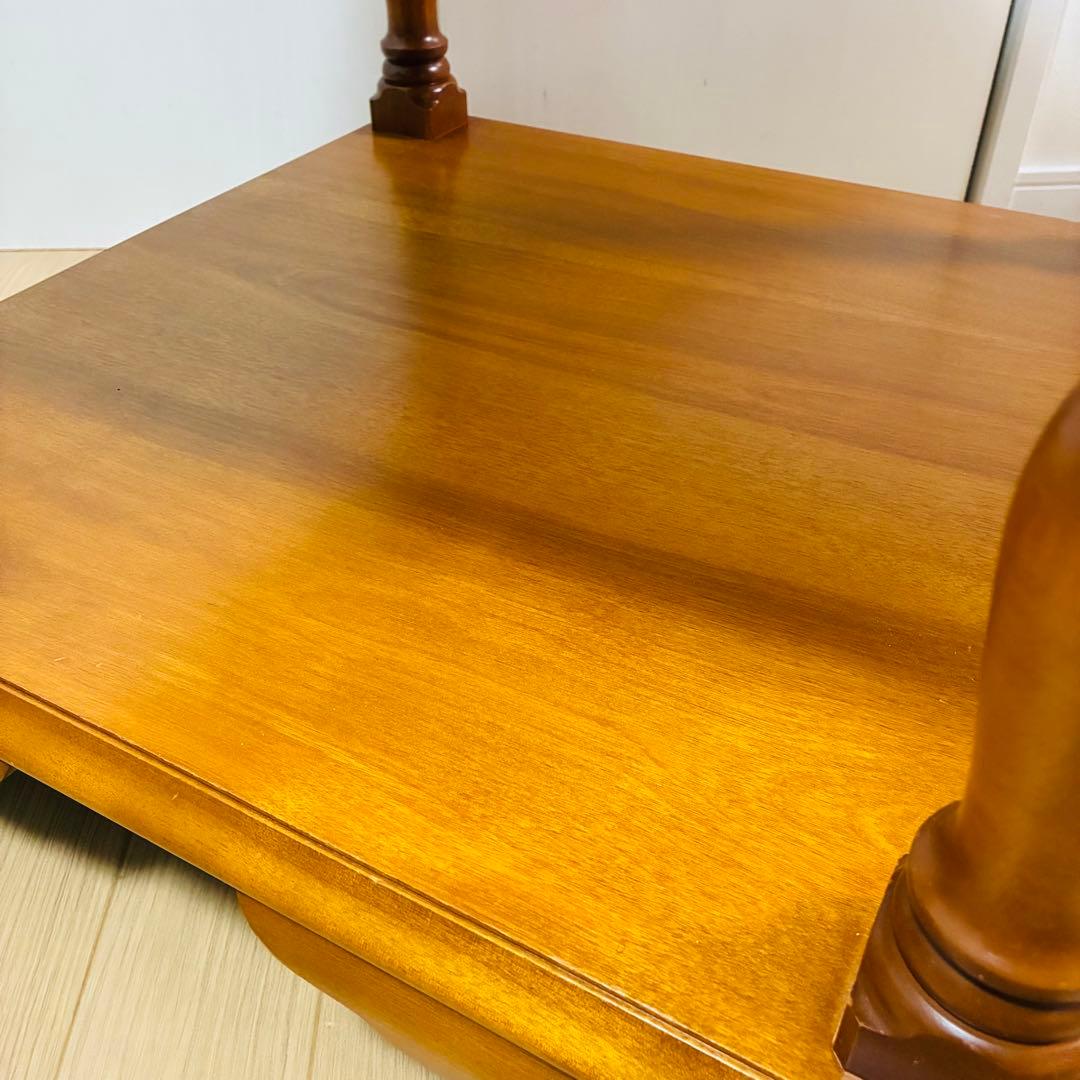 【希少】横浜ダニエル 樺材 ナイト テーブル サイド 引出し 飾り台 ①