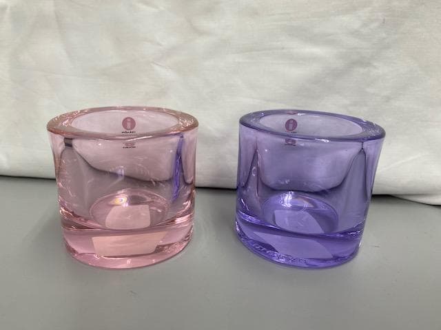 未使用　イッタラ　キビ　キャンドルホルダー　ラベンダー＆ペールピンク　2個