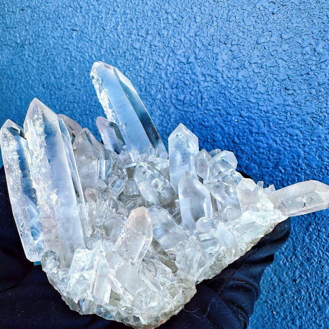 希少高透明度❗️マニカラン産キラキラ☆ヒマラヤ水晶クラスター超強いパワーA1413
