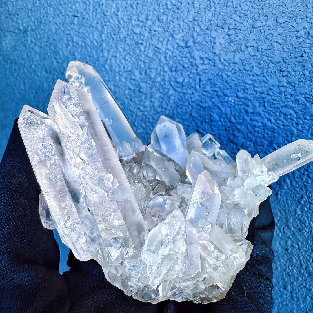 希少高透明度❗️マニカラン産キラキラ☆ヒマラヤ水晶クラスター超強いパワーA1413