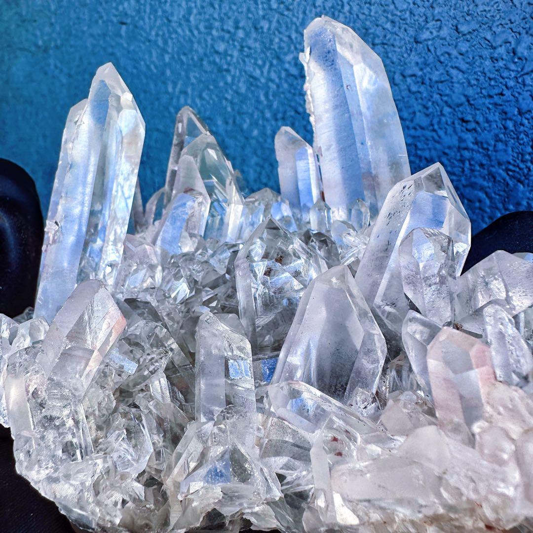 希少高透明度❗️マニカラン産キラキラ☆ヒマラヤ水晶クラスター超強いパワーA1413