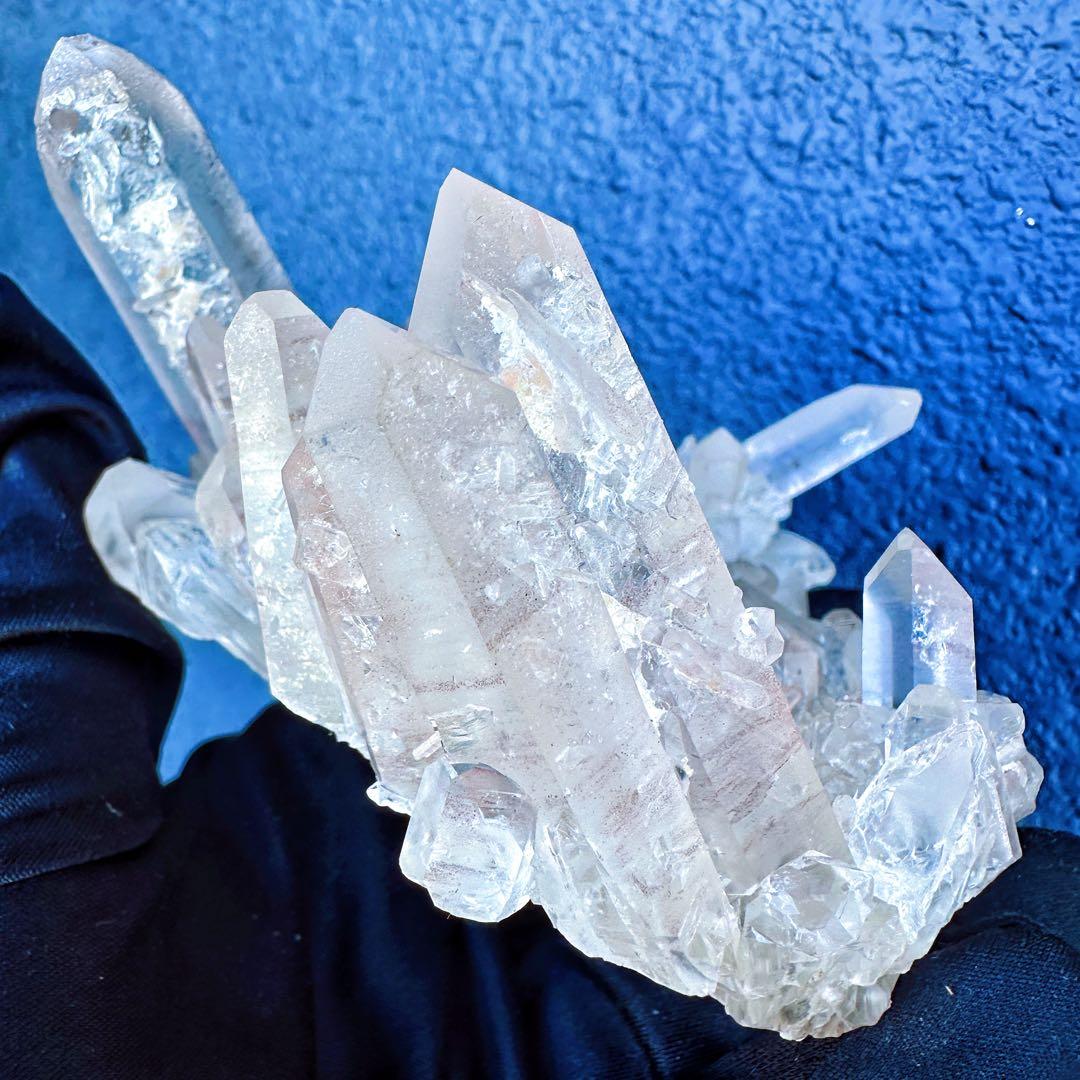 希少高透明度❗️マニカラン産キラキラ☆ヒマラヤ水晶クラスター超強いパワーA1413