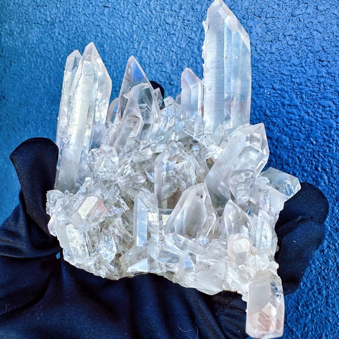 希少高透明度❗️マニカラン産キラキラ☆ヒマラヤ水晶クラスター超強いパワーA1413
