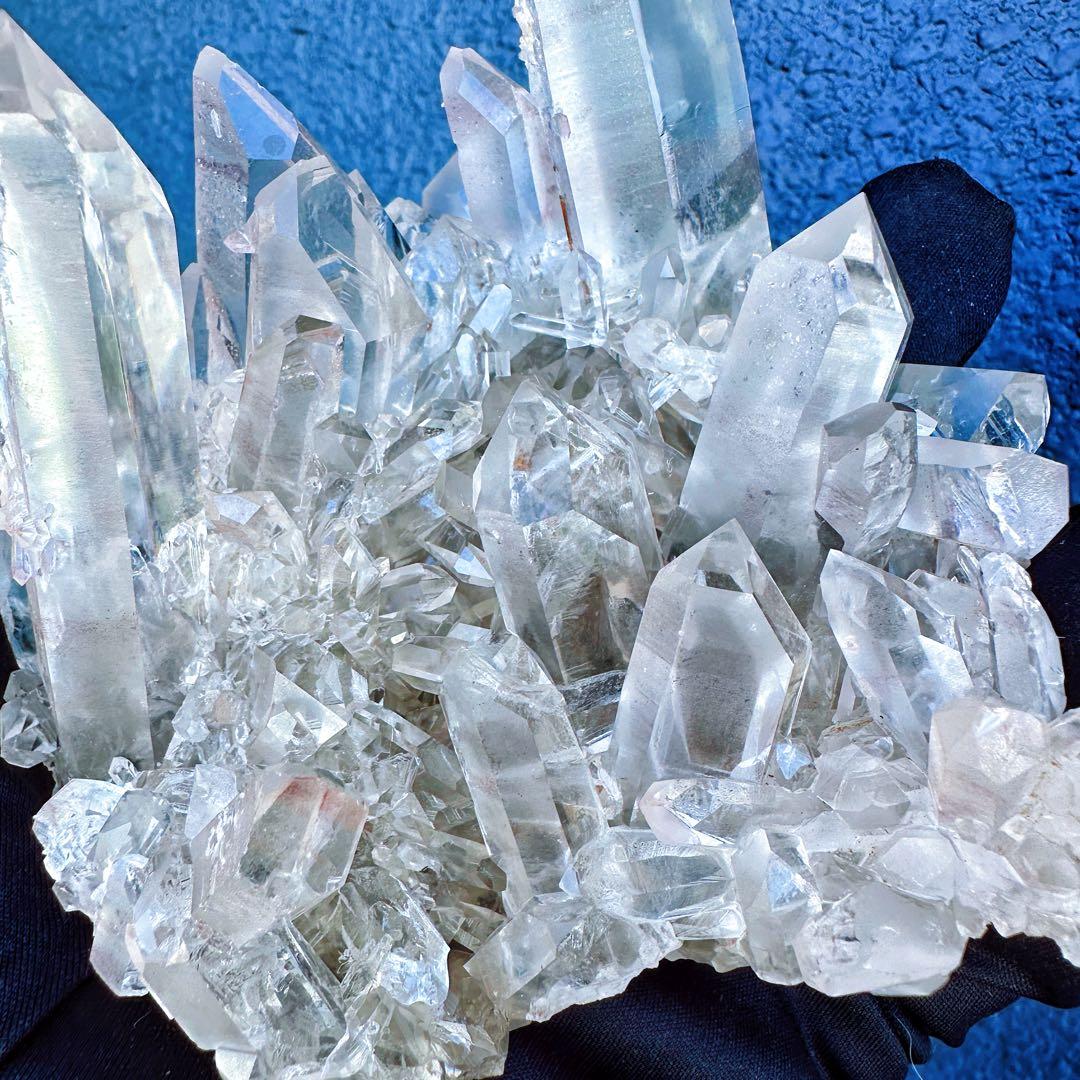 希少高透明度❗️マニカラン産キラキラ☆ヒマラヤ水晶クラスター超強いパワーA1413