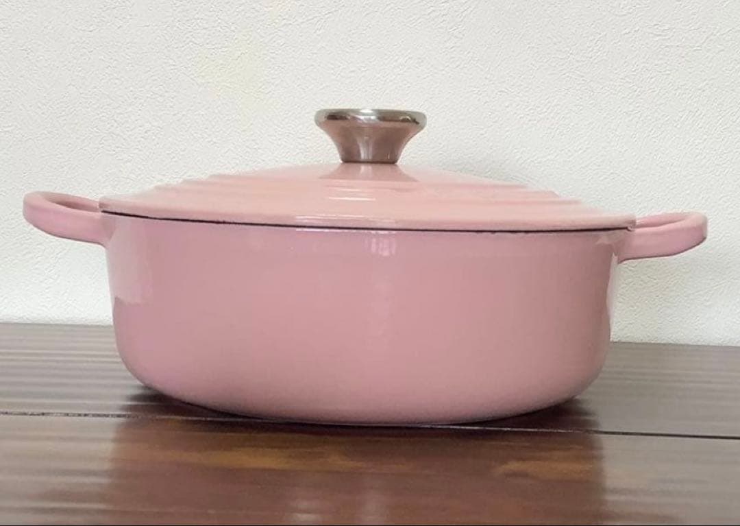 ル・クルーゼ ココットロンド BASSE TRADITION シフォンピンク