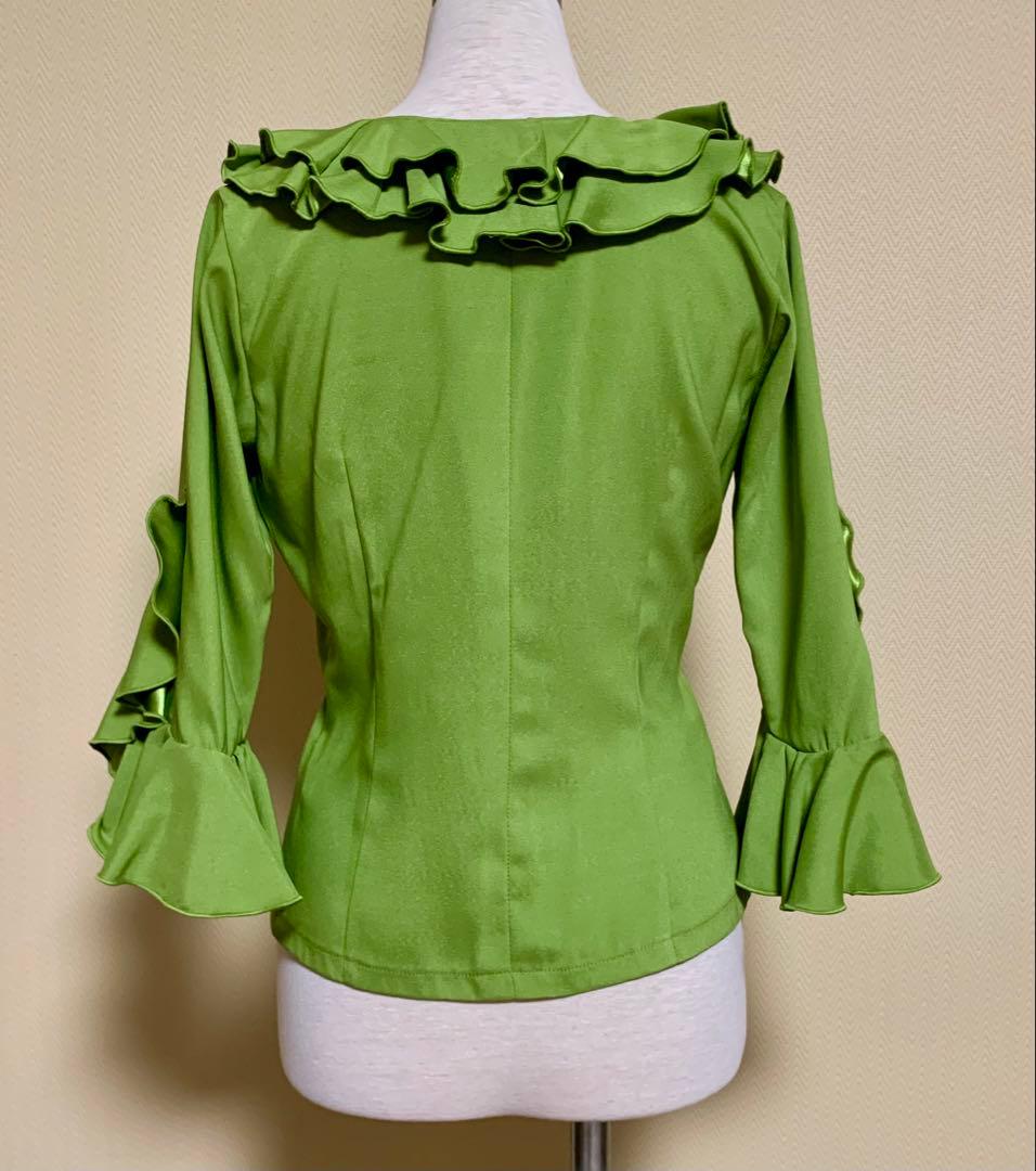 フラメンコ衣装　ソニアジョーンズフリルブラウス　M