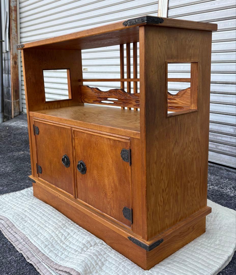 世界遺産鹿児島県産 屋久杉 茶棚 飾り棚 茶箪笥 和家具 伝統 値下げ