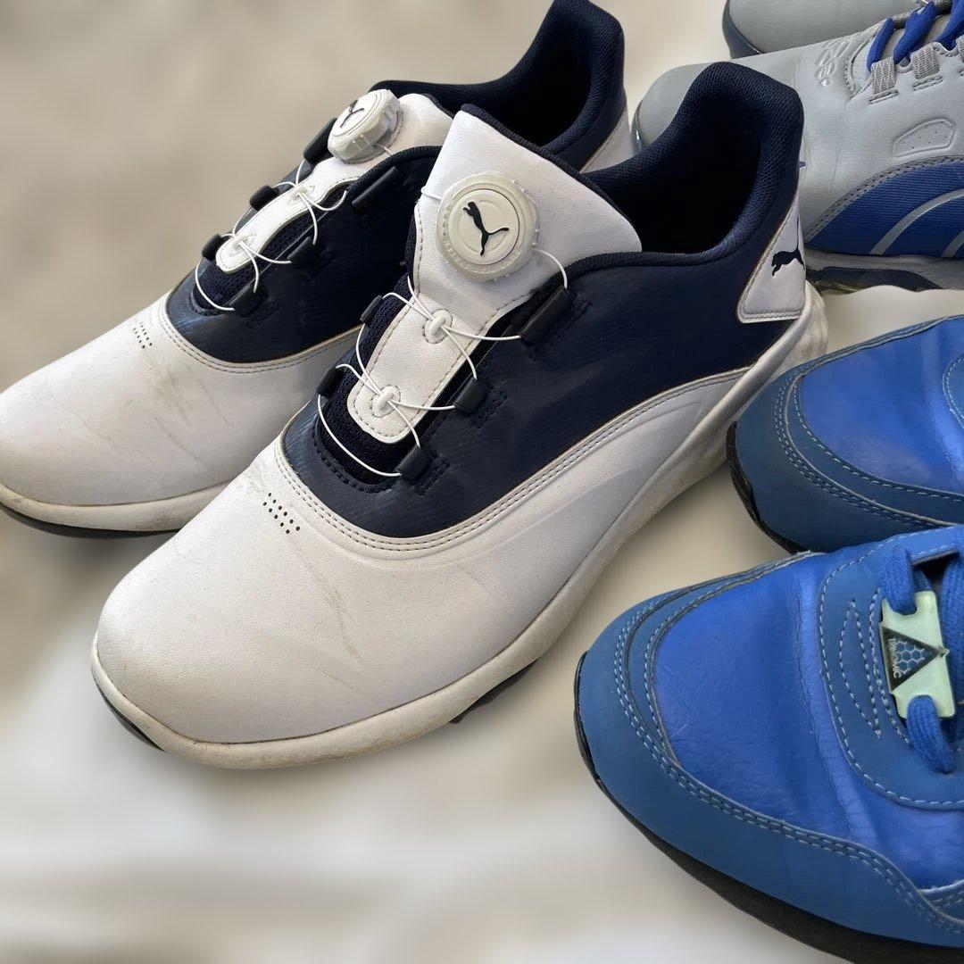 PUMA ゴルフシューズセット ホワイト/ネイビー/グレー