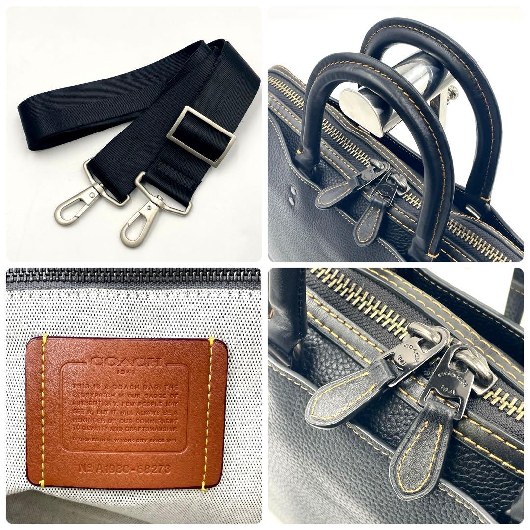 レア 極美品 コーチ ローグ 2way スリム ビジネスバッグ 本革 A4可 黒