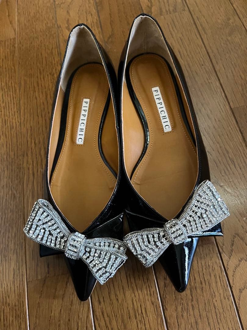 PIPPICHIC リボン パテント フラットシューズ　ピッピシック　アローズ