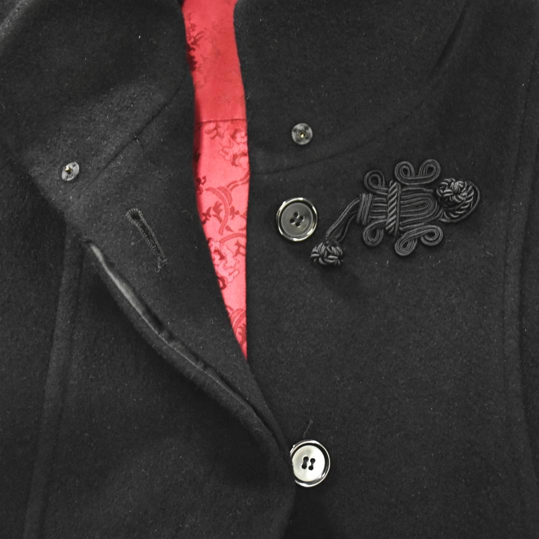 【上質】ビビアンタム アンゴラ混ウールロングコート 2 ブラック（裏地レッド）♪