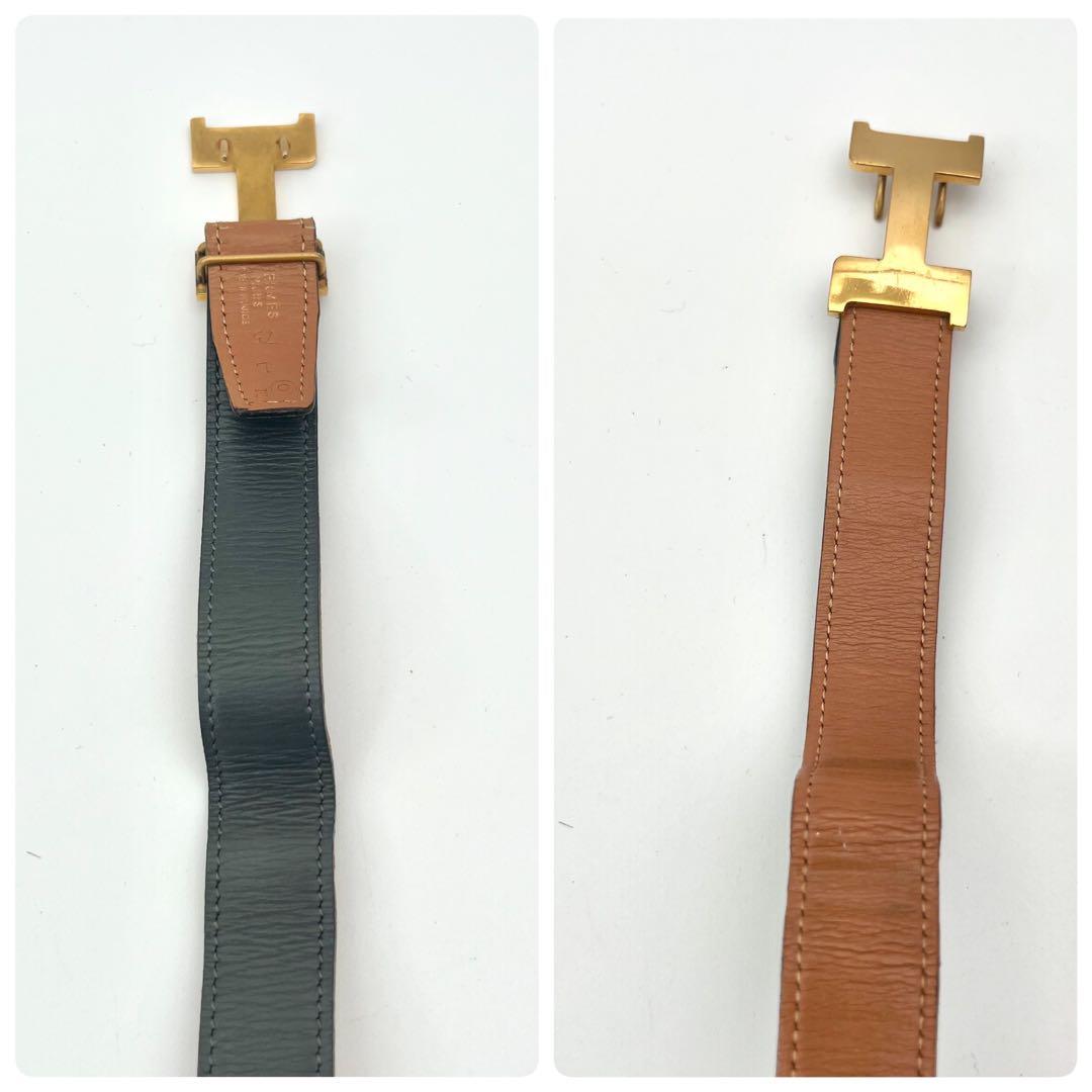 エルメス　Hロゴ　コンスタンス　ベルト　ゴールド　ブラック　キャメル　レディース