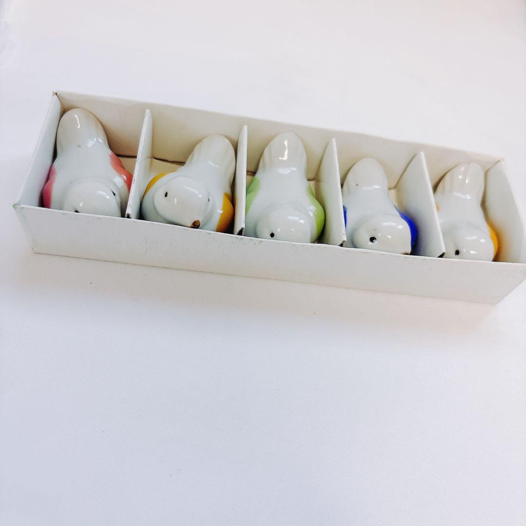 カラフル鳥の箸置き5個セット インテリア 置き物 小鳥 癒し系 bird おはし