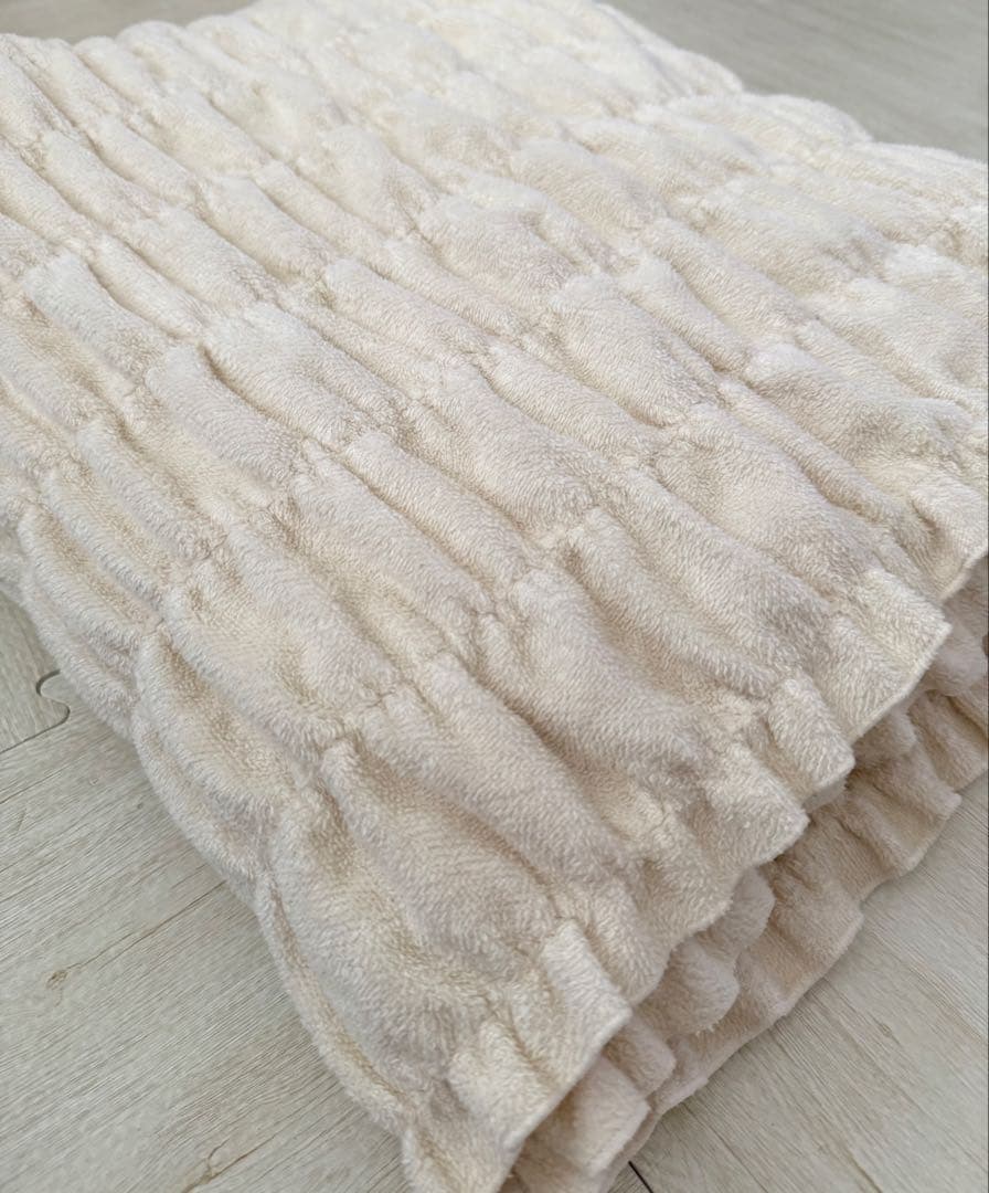 【美品】ロマンス小杉　ウォームサポート ふかふかケット　ホワイトベージュ