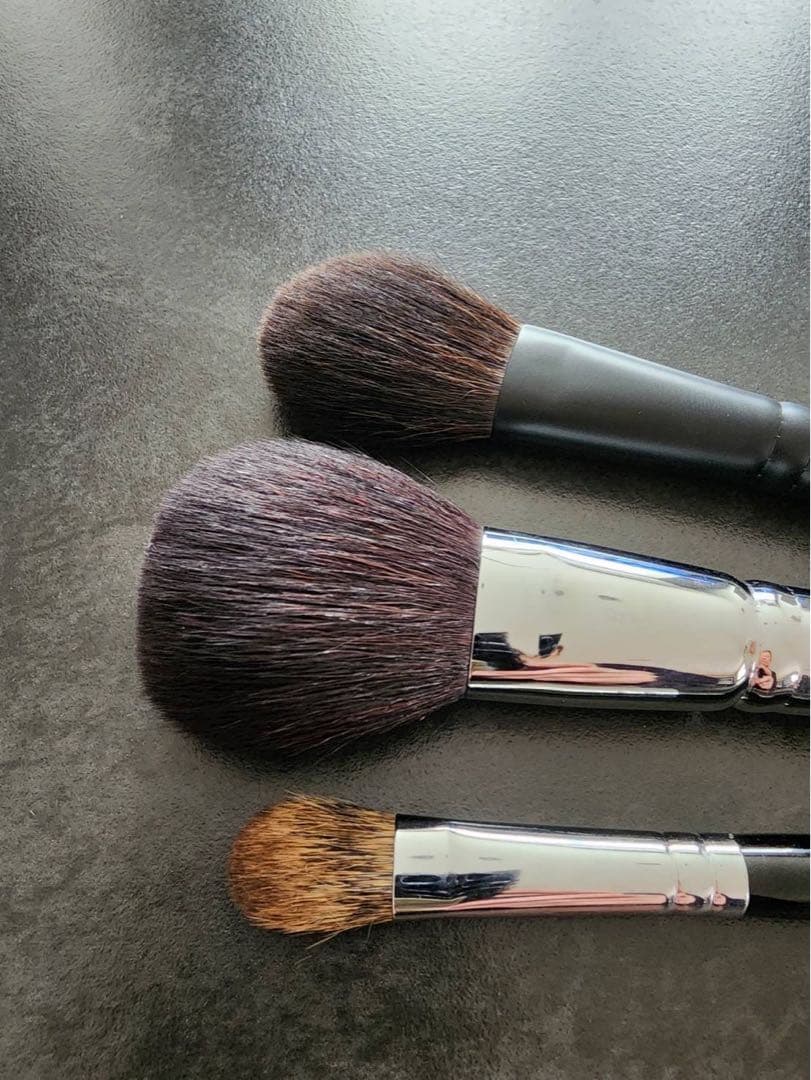 熊野化粧筆 竹宝堂 メイクブラシ4本 革ポーチセット