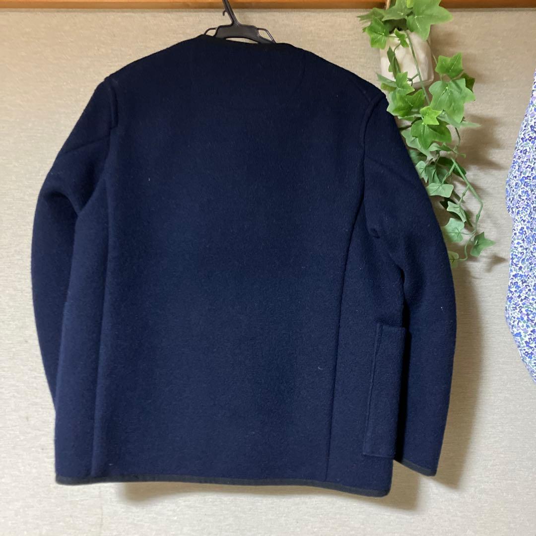 ダントン ウールモッサノーカラージャケット　ネイビー 36 美品