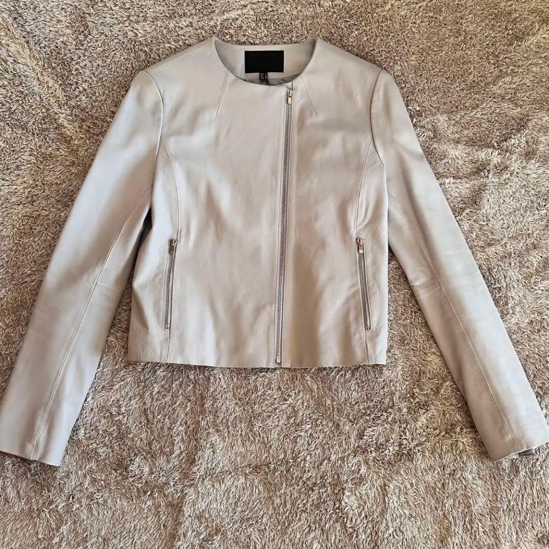 ICB ライダース　ノーカラージャケット　ラムレザー