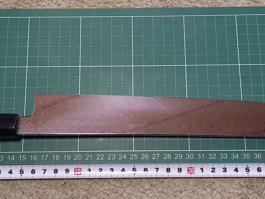 あ*ん様 コアレス　ダマスカス　先丸　柳刃　包丁　黒檀柄　尺一　330