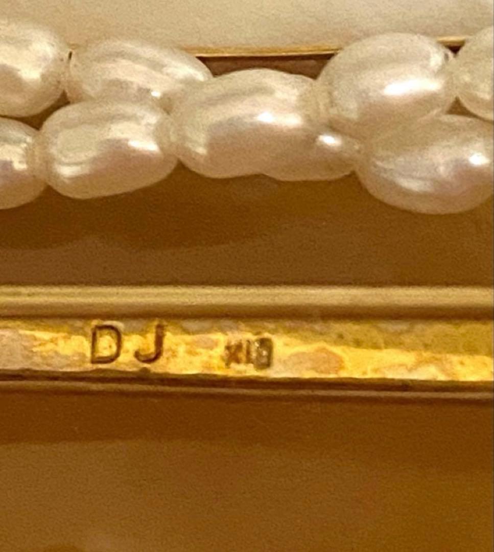 ディルーカ カメオブローチ 淡水パールネックレス K18セット＋フルラ二点