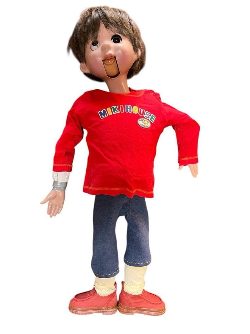 腹話術人形　腹話術　 人形 昭和レトロ　こども　約80㎝　口は可動　目は難あり