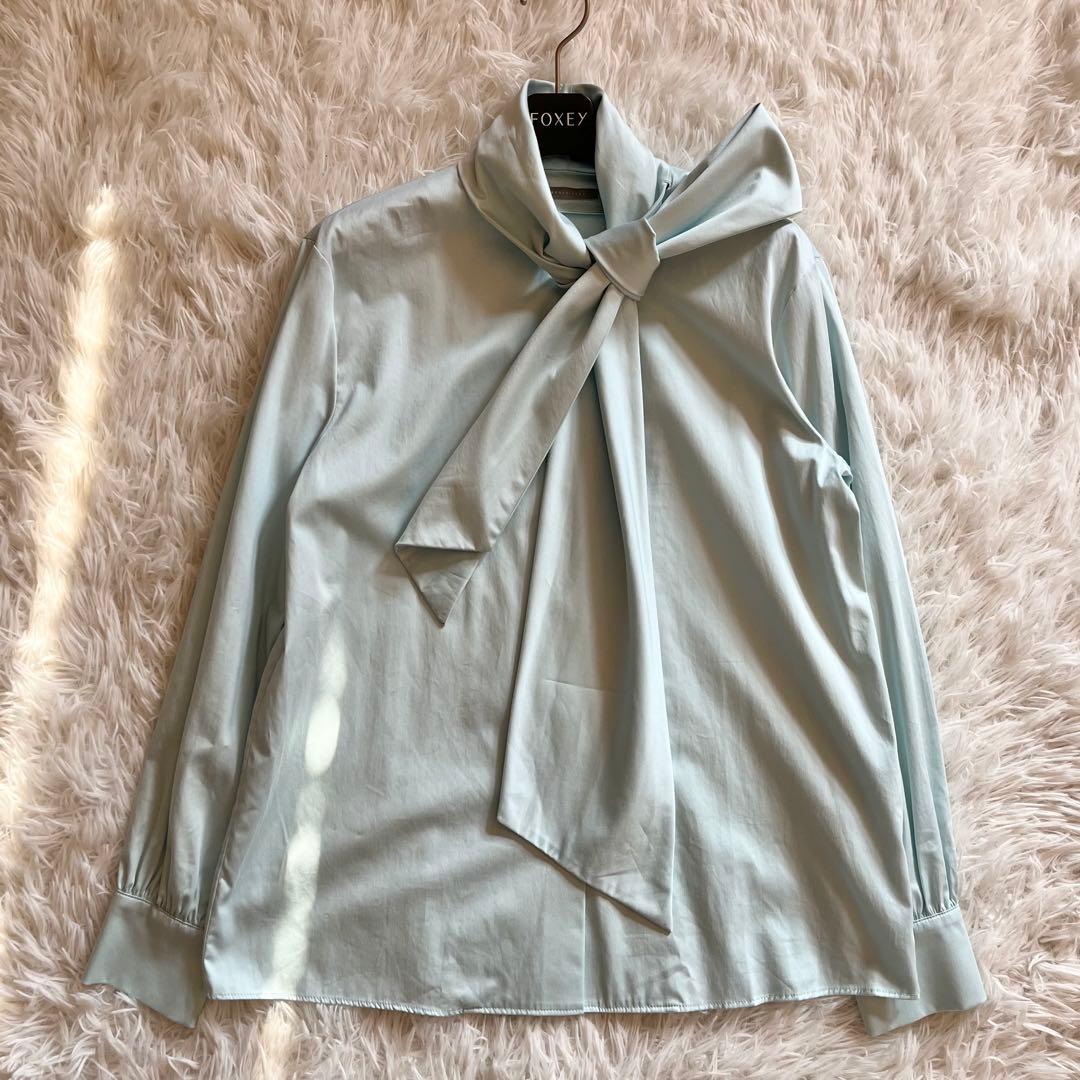 極美品✨ セオリーリュクス サテンストレッチボウタイブラウス 24年製 38