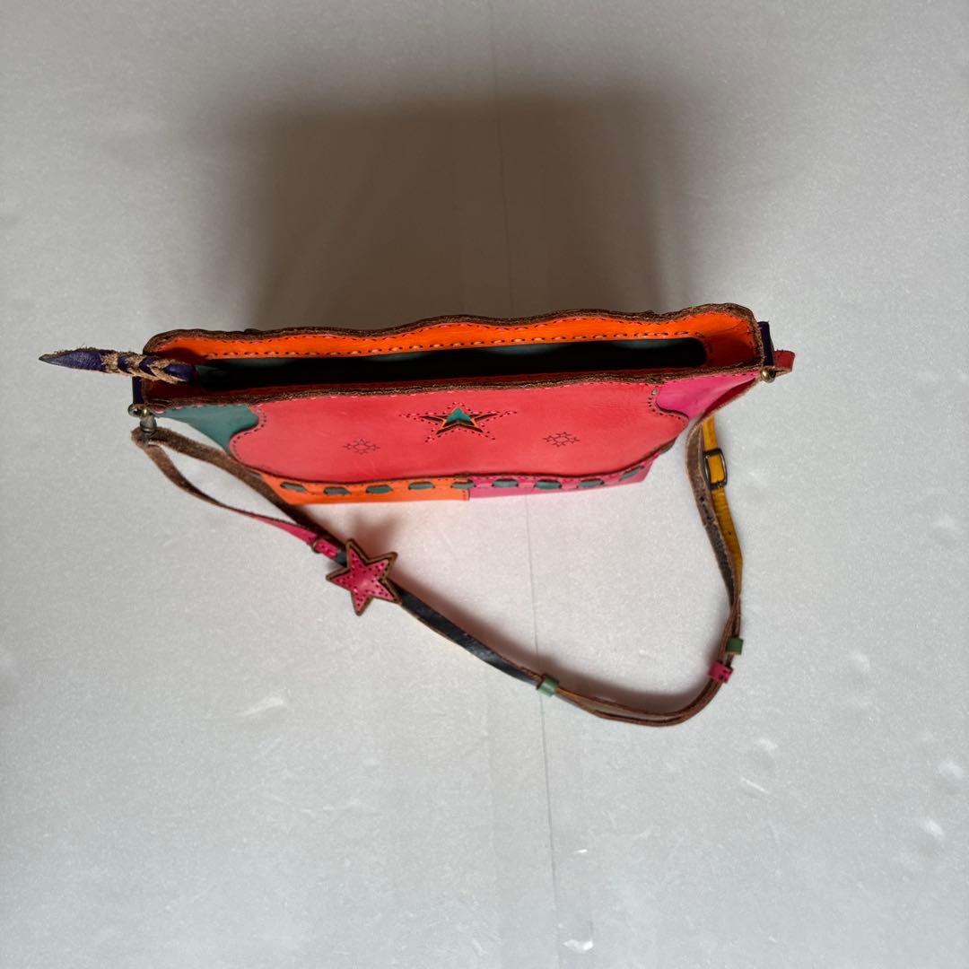 オジャガデザイン カラフルレザーショルダーバッグ