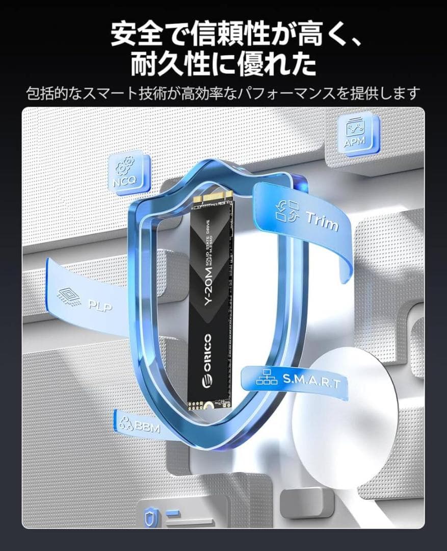 ORICO Y20M M.2 SATA SSD、4TB内蔵 SATA M.2