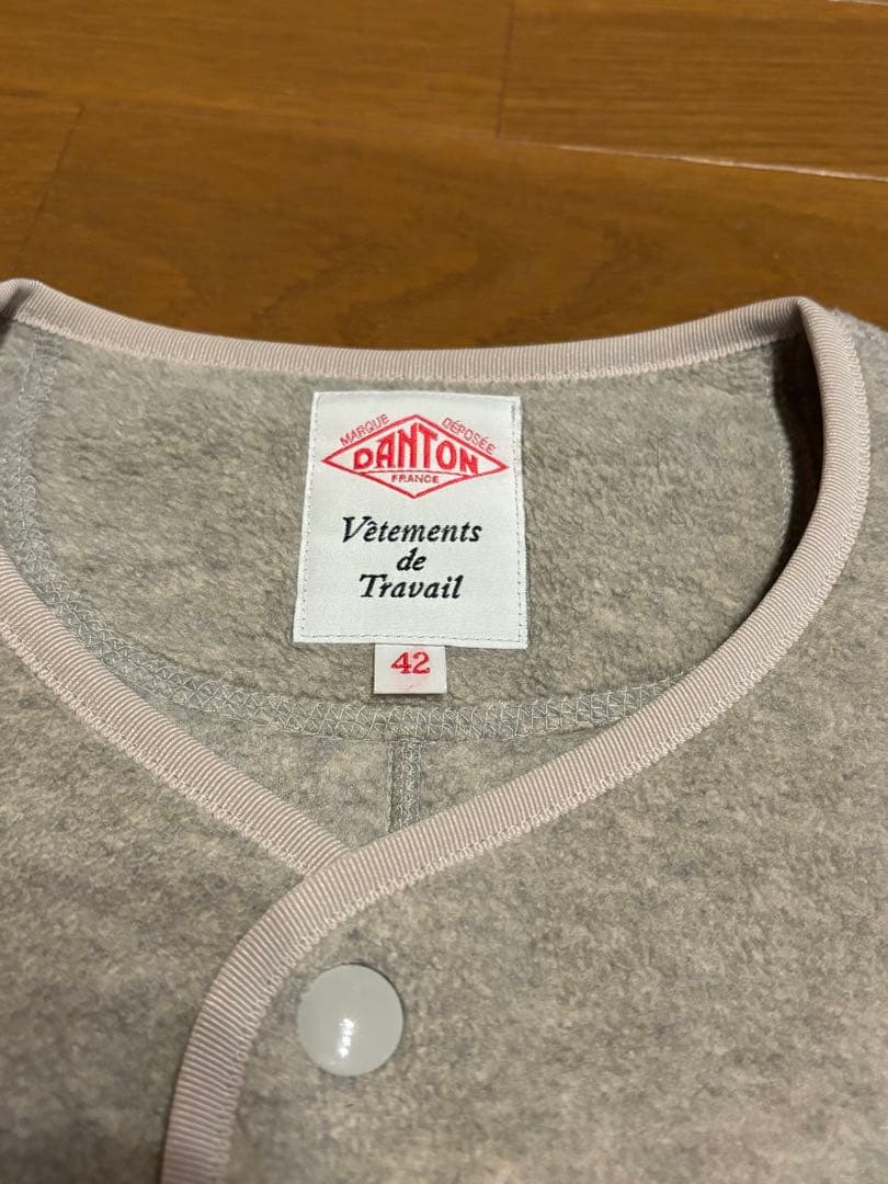 DANTON ダントン ノーカラー フリース グレー 42
