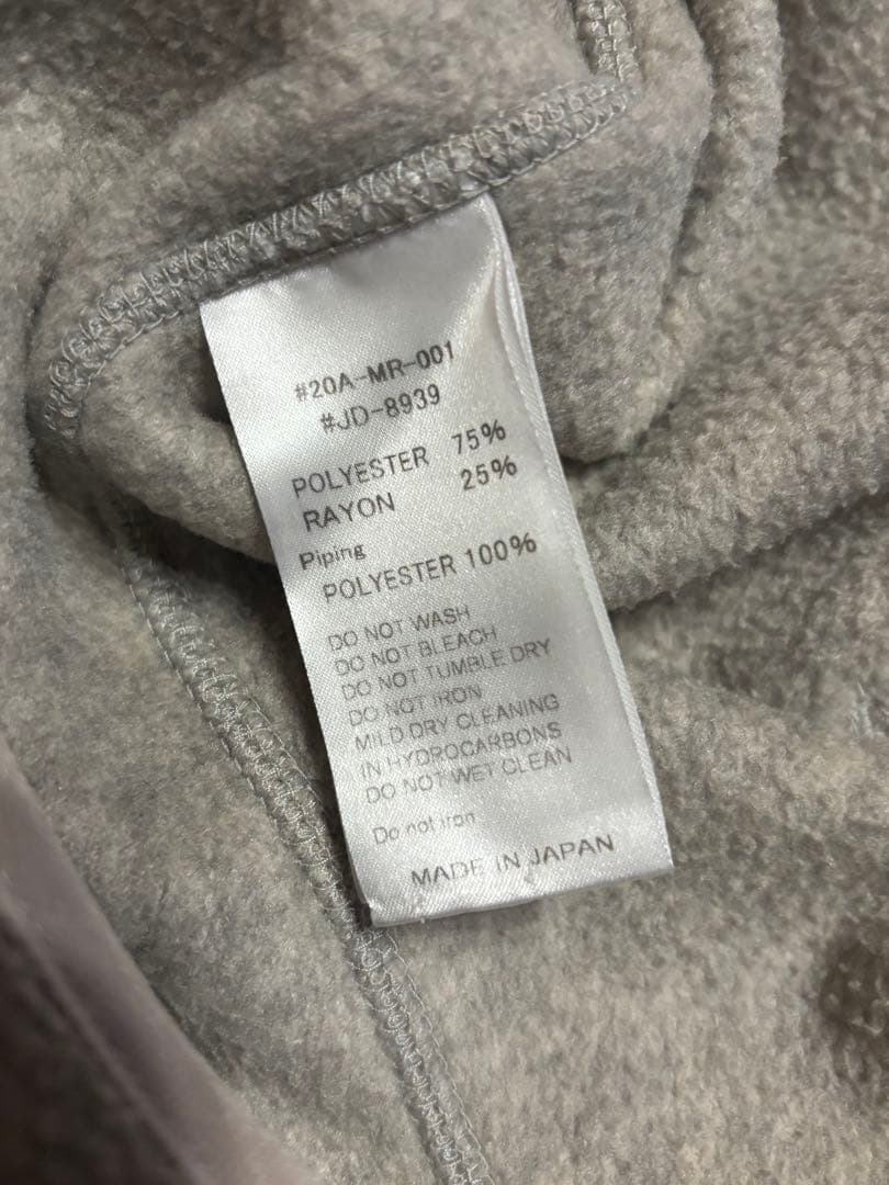 DANTON ダントン ノーカラー フリース グレー 42