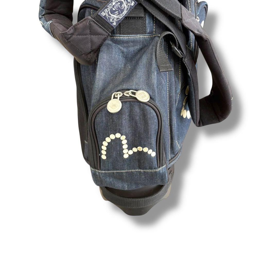 早い物勝ち！エヴィス デニム キャディバッグ　芝生くん　ゴルフ　スタンド付き