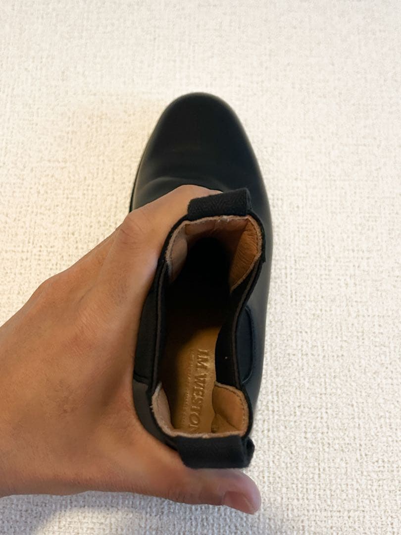 ブラックレザー サイドゴアブーツ