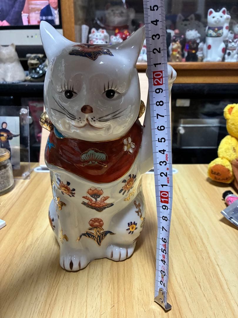 伊万里焼 招き猫 アンティーク 左手上げ 美品