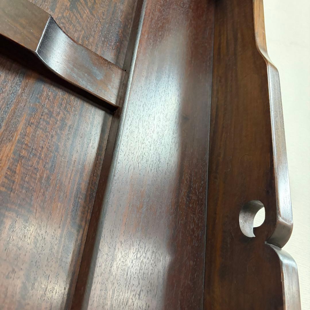 大阪唐木指物【中澤唐木】花梨五尺座卓 菊彫 漆塗生地