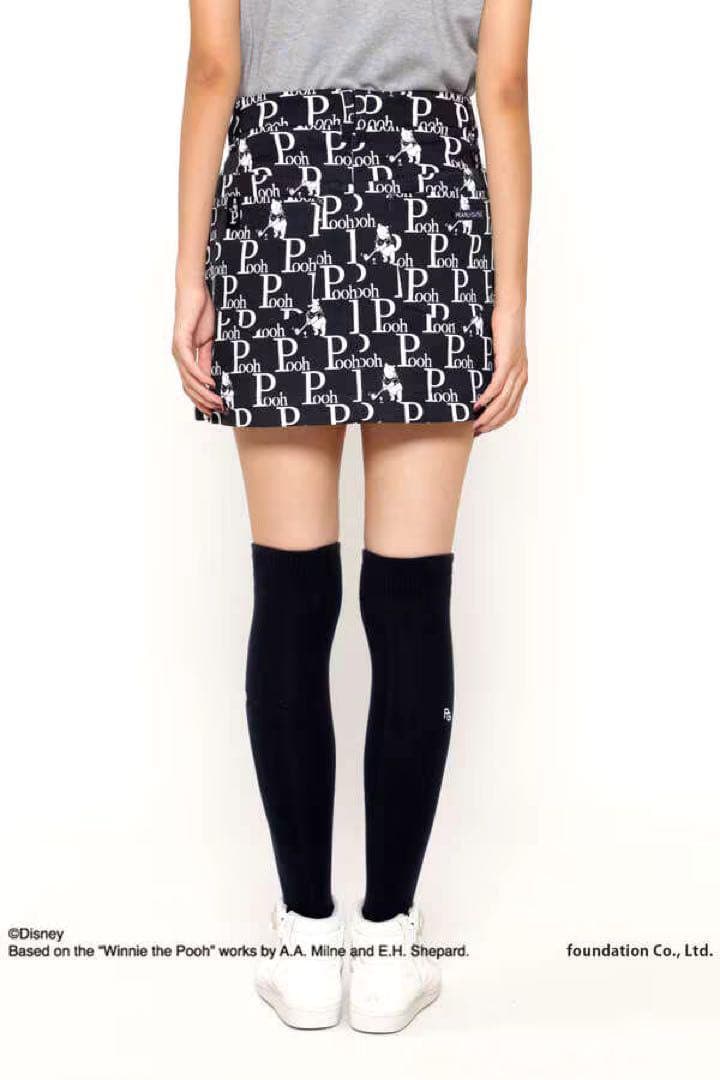 S 新品定価34100円　パーリーゲイツ　プーさん　総柄スカート