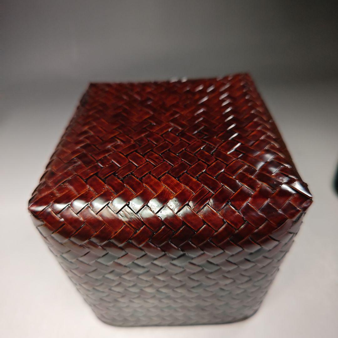 イ604 水指『 輪島塗 四代 大徹 造 八井汎親 あすなろ網代 水指 共箱 』