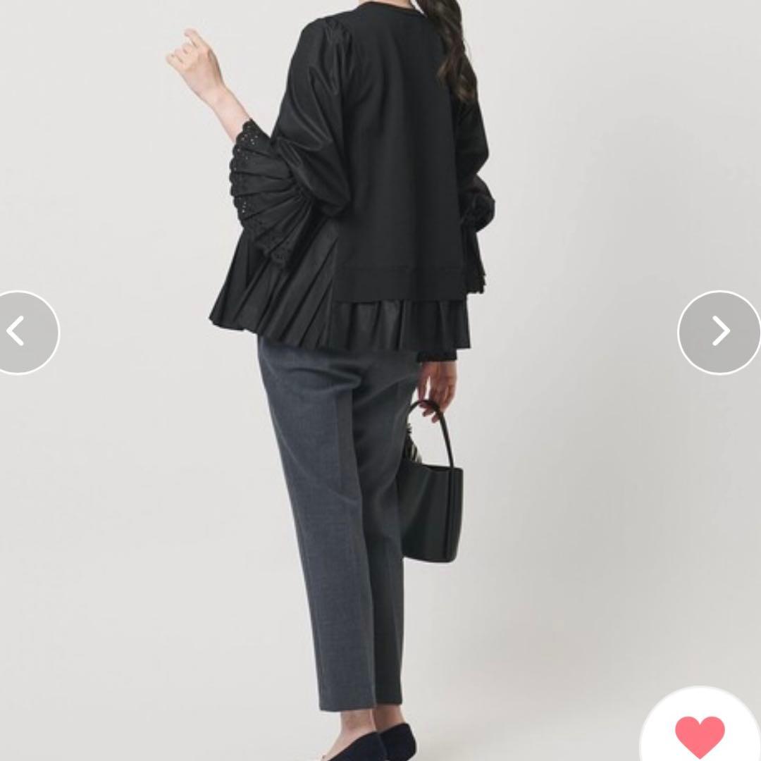 UNITED ARROWS プリーツ コンビ ニット ブラウス