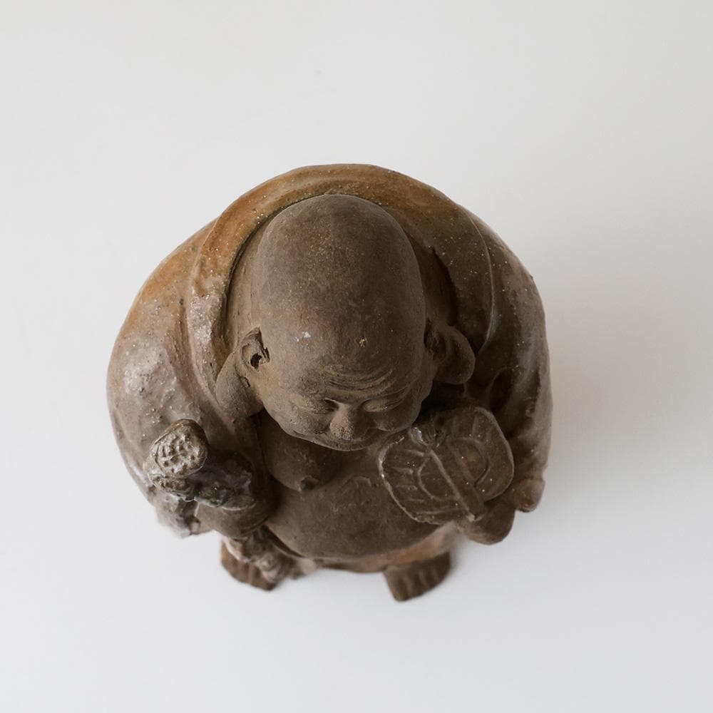 越中古府焼 布袋像 仏像 東洋彫刻 合箱