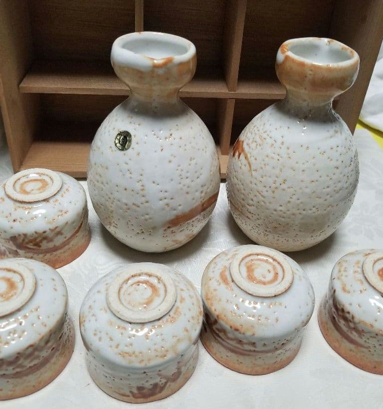 志野徳利猪口セットです