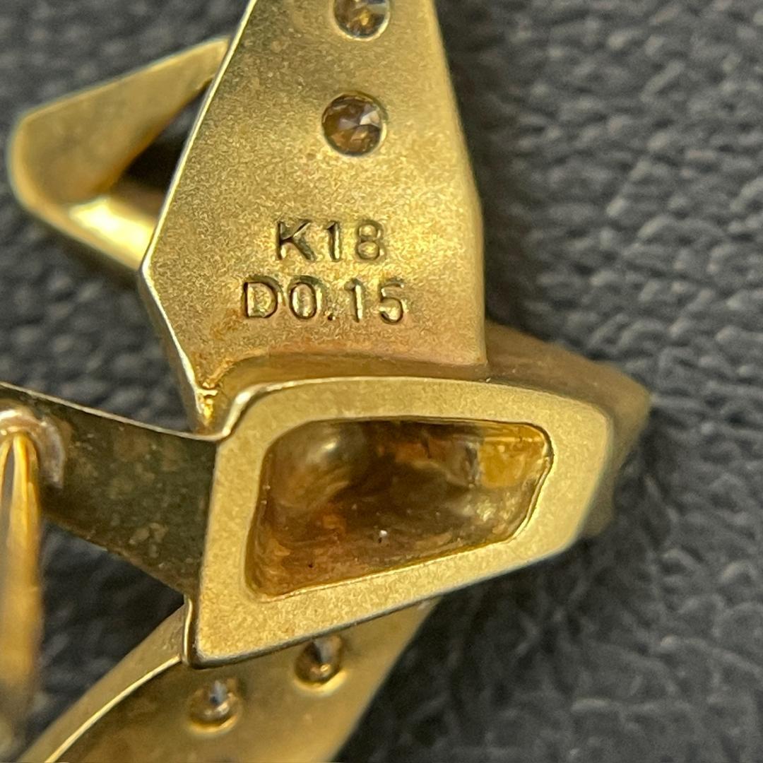 K18 ダイヤモンド 折り鶴 ブローチ