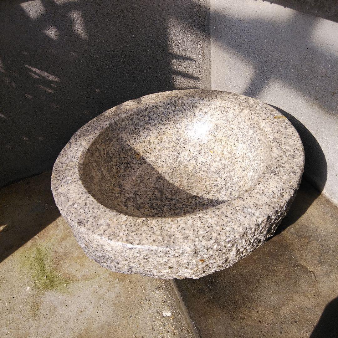 餅つき 石臼 御影石 鉢形 餅臼 二升用 本格派タイプの餅つき石臼
