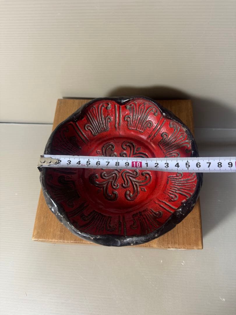 2414 天然木　乾漆　菓子鉢　時代物